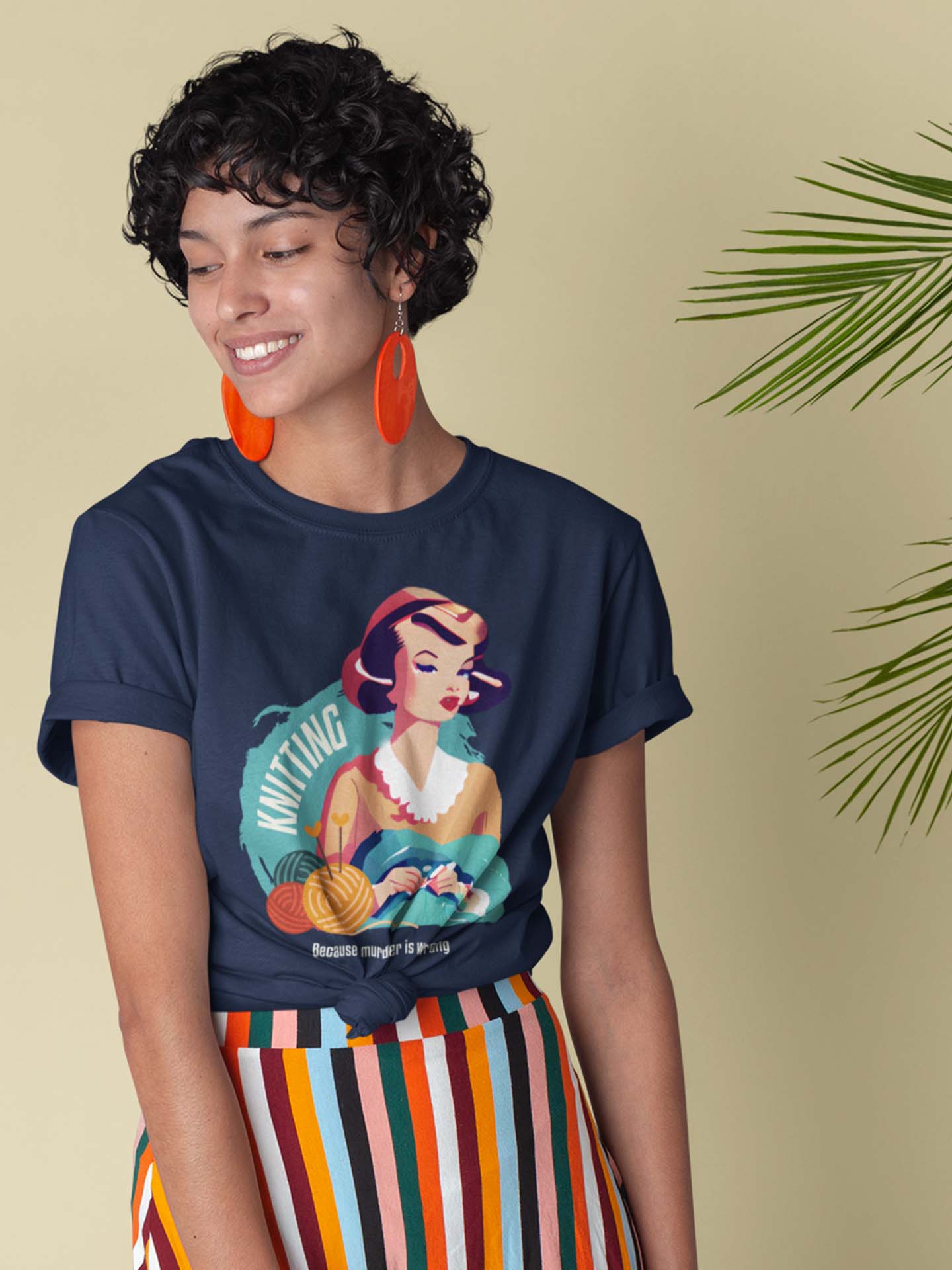 Knitting - Because Murder is Wrong T-Shirt
