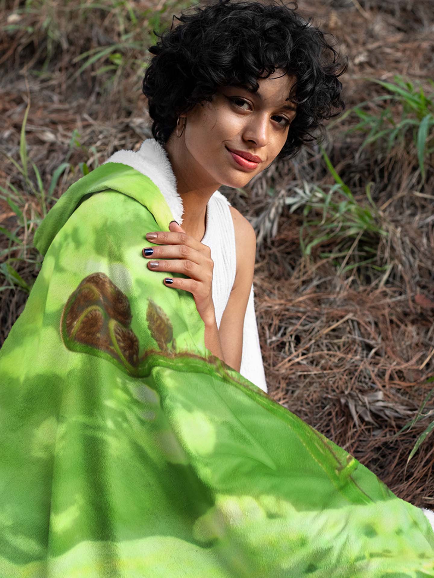 Koru / Fern Frond Hooded Snuggle Blanket