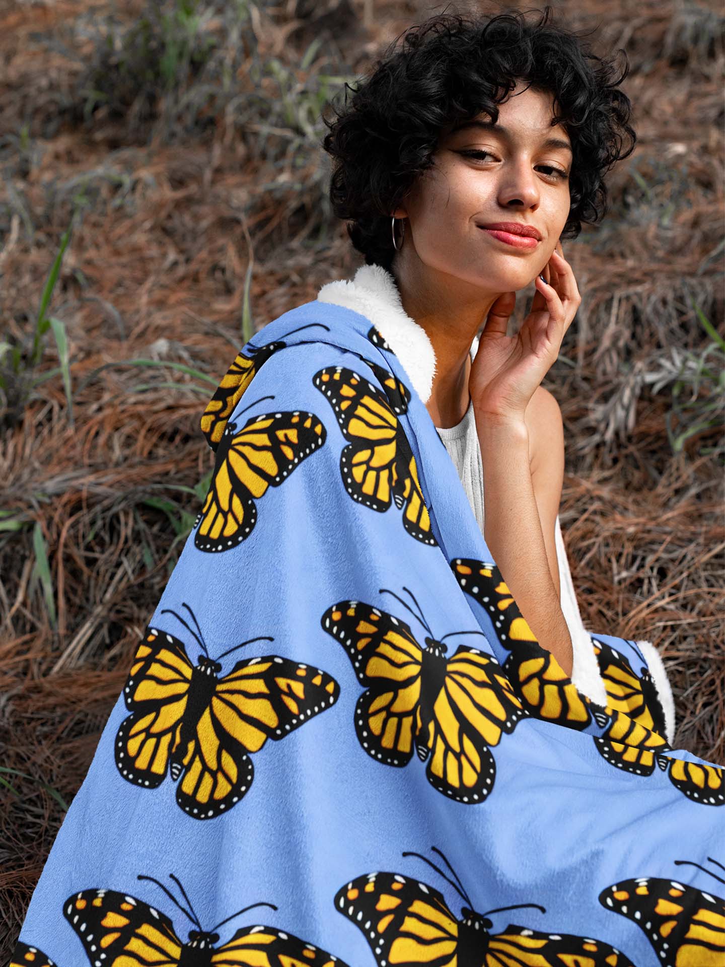 Monarch Butterfly Hooded Snuggle Blanket