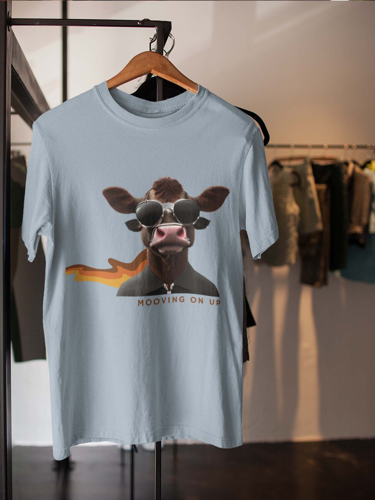 Mooving On Up Cow T-Shirt
