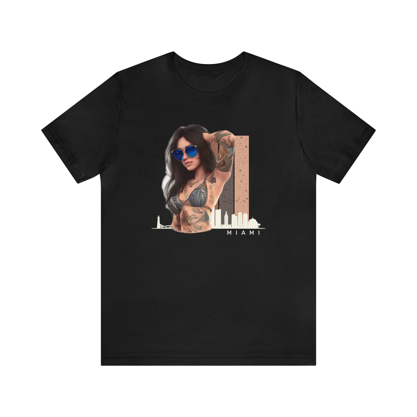 Miami Tattooed Lady T-Shirt in Black