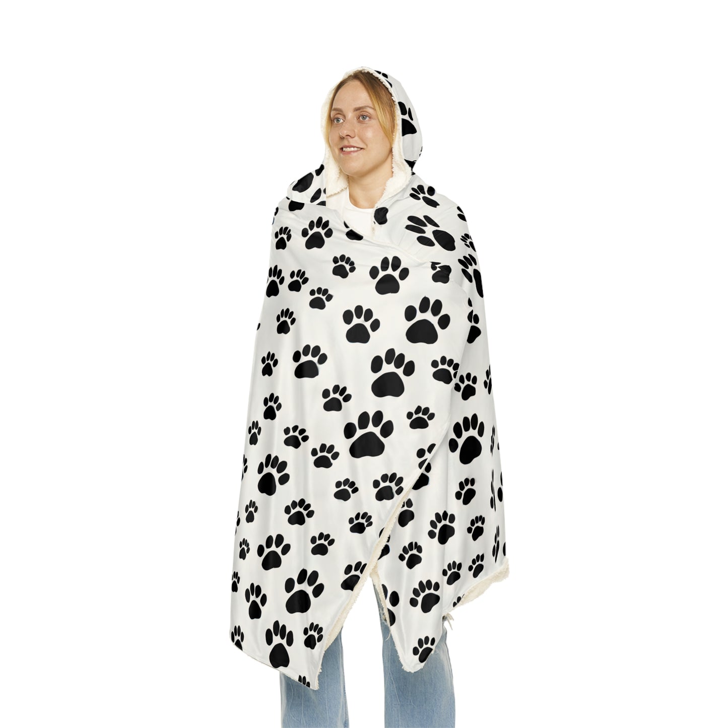 Paw Print Hooded Snuggle Blanket