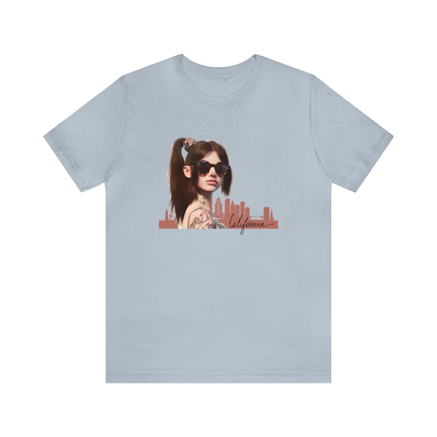 Los Angeles Skyline with Tattooed Lady T Shirt