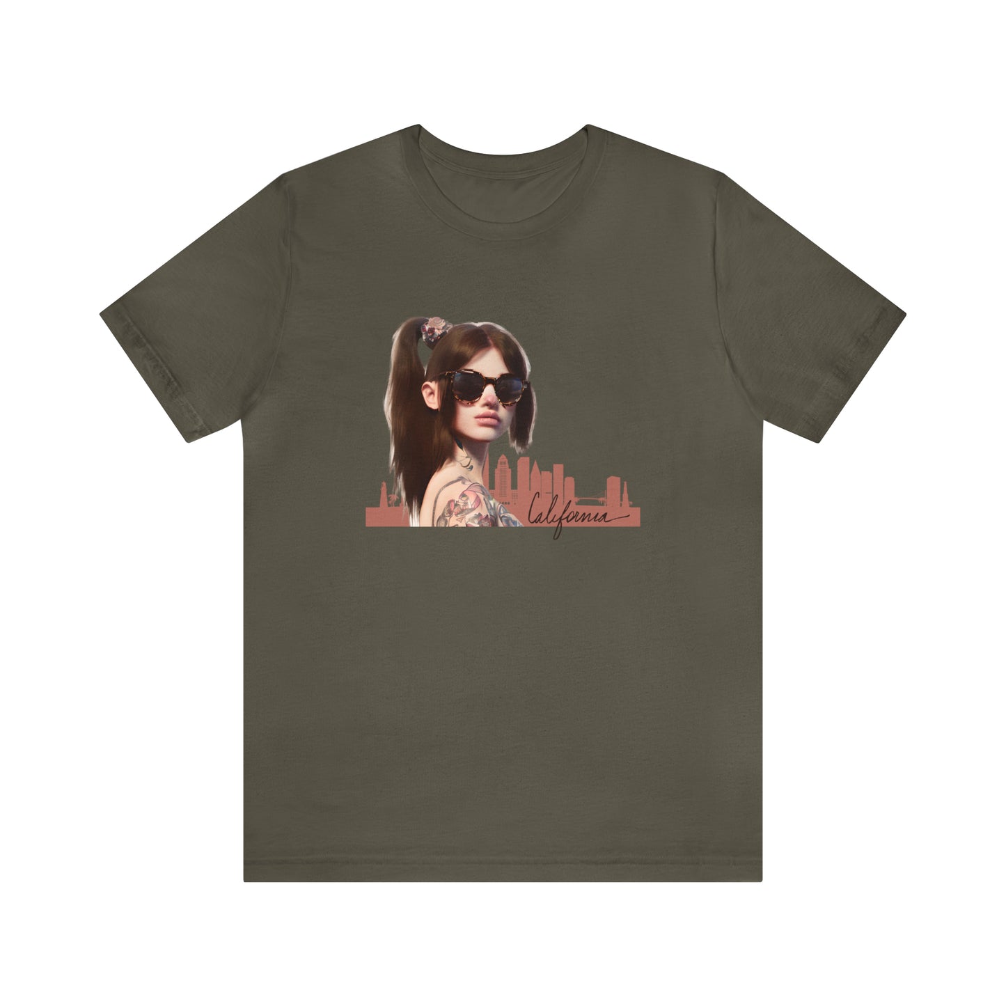 LA Woman T-Shirt in Army Green