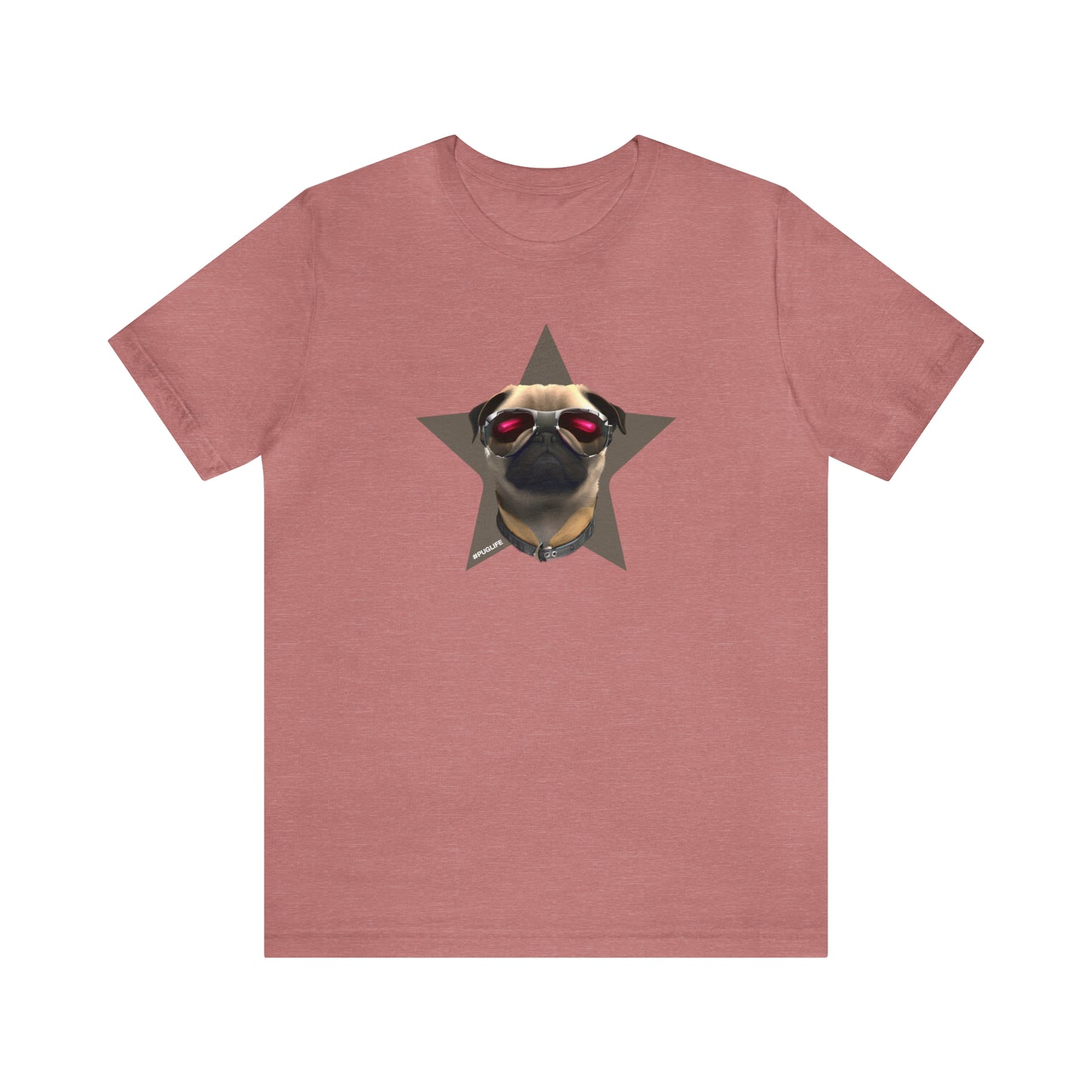 Pug Life T-Shirt in Heather Mauve