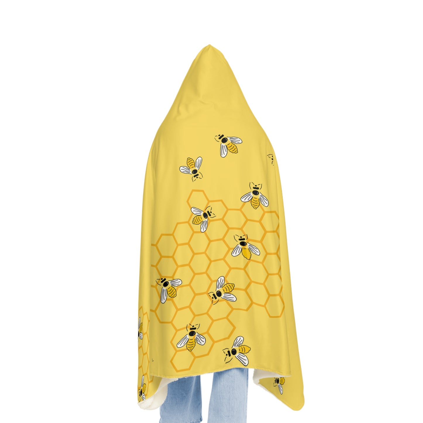 Honeycomb and Bee Hooded Snuggle Blanket
