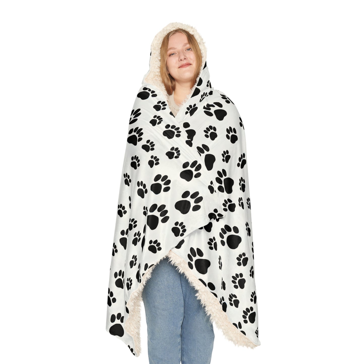 Paw Print Hooded Snuggle Blanket