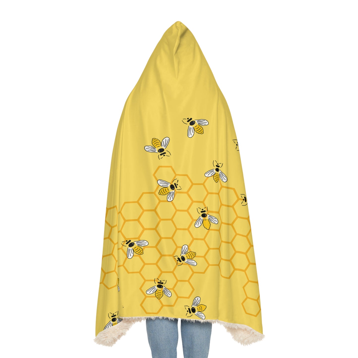 Honeycomb and Bee Hooded Snuggle Blanket