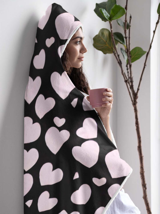 Pink Hearts Snuggle Blanket