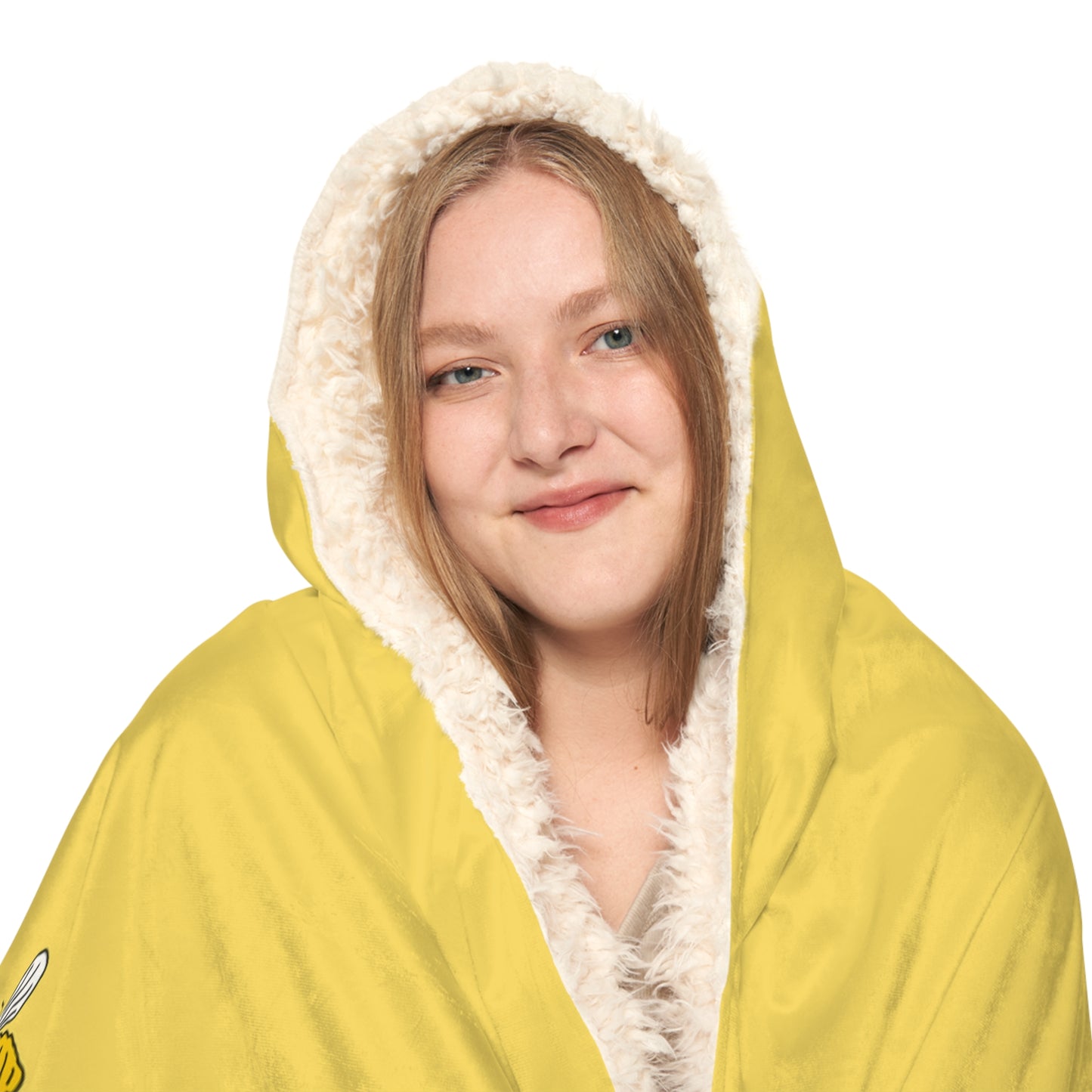 Honeycomb and Bee Hooded Snuggle Blanket