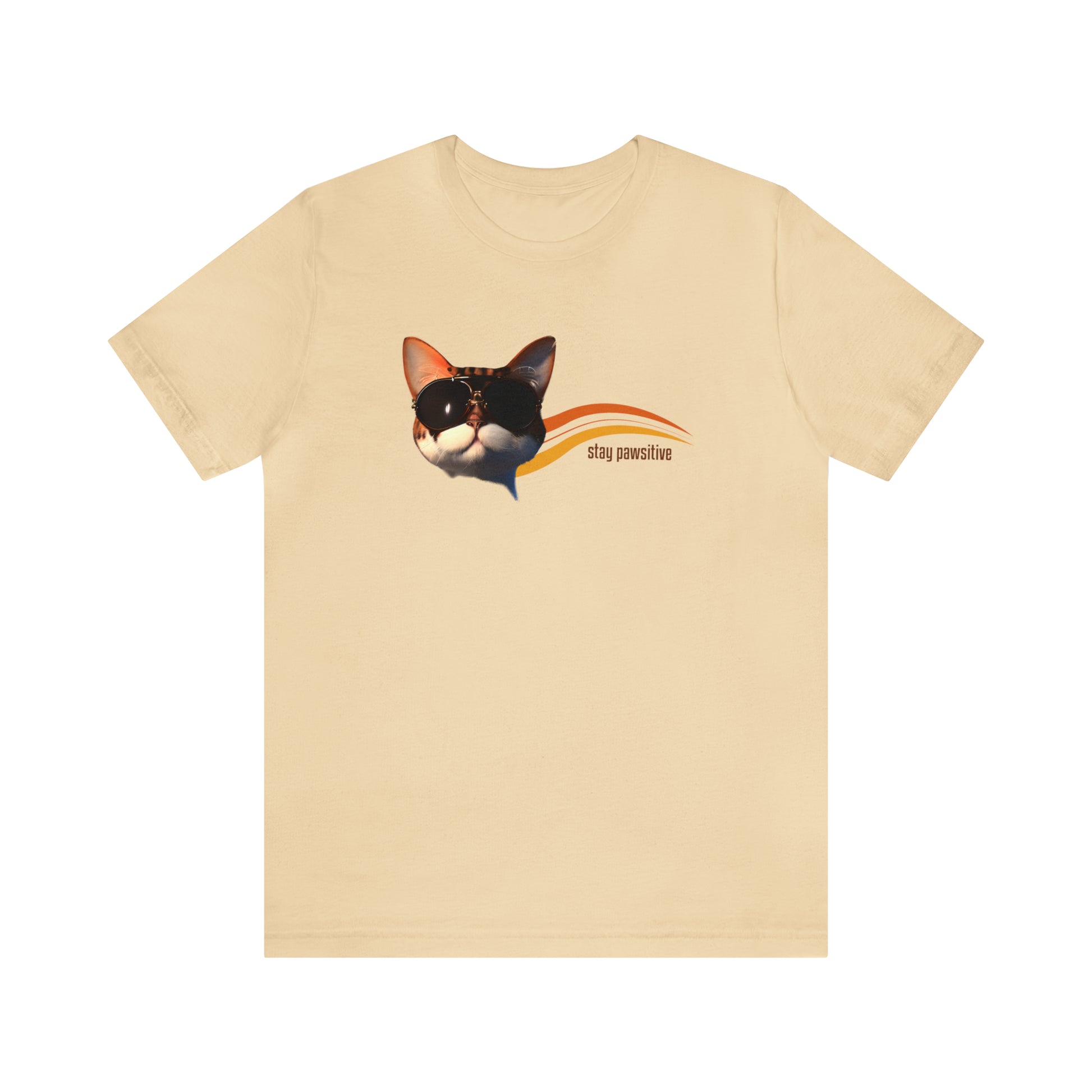 Stay Paw-sitive Cat T-Shirt in Soft Cream
