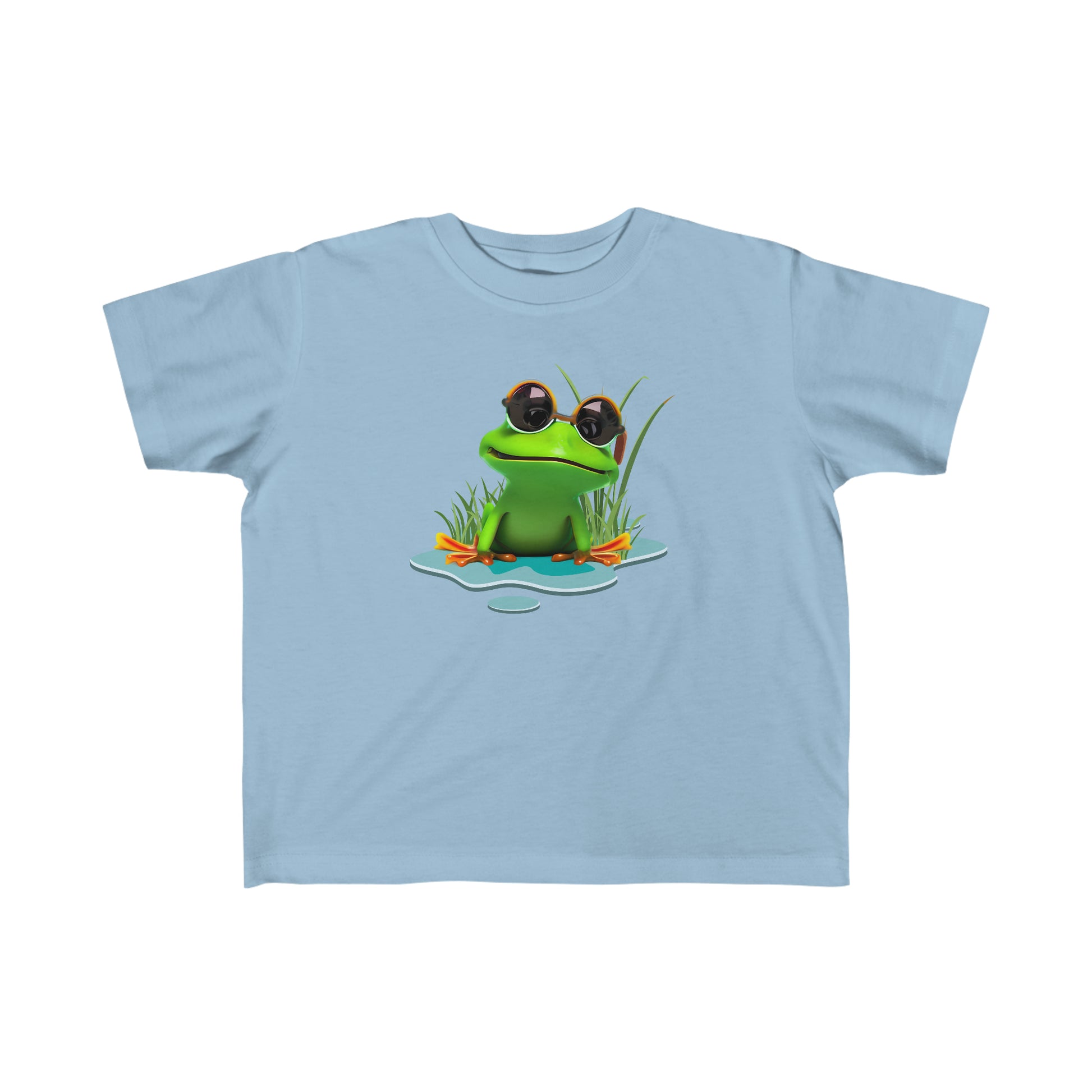 Hop to It Frog T-shirt in Light Blue