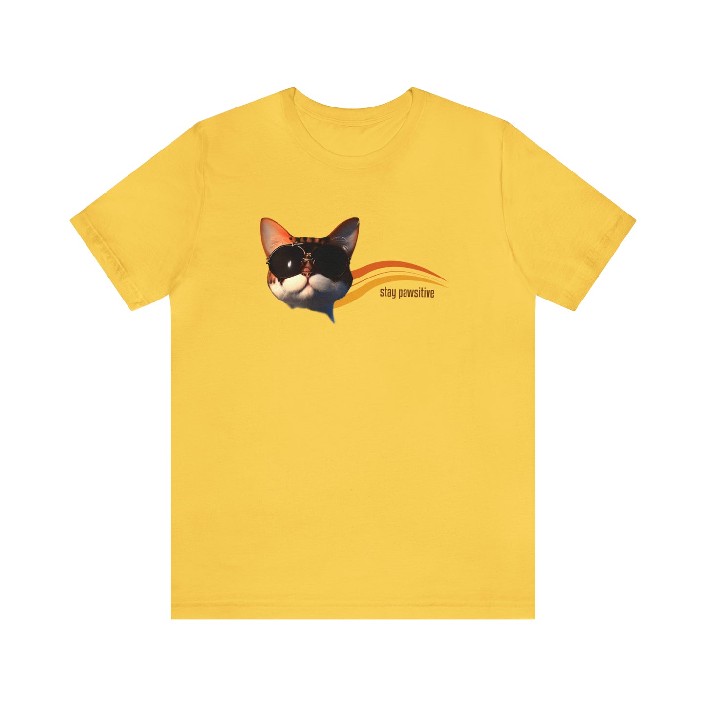 Stay Paw-sitive Cat T-Shirt in Yellow