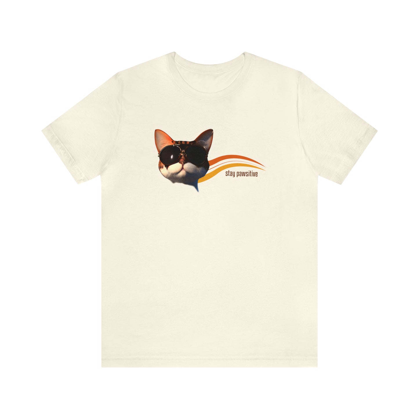 Stay Paw-sitive Cat T-Shirt in Natural Colour